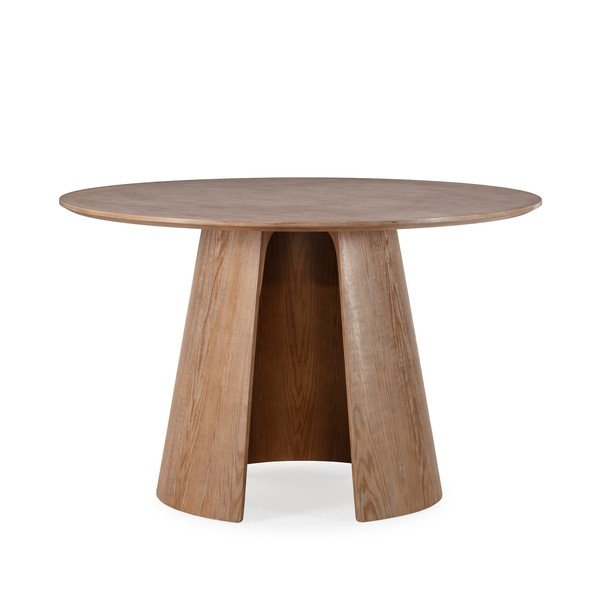 Kerek étkezőasztal tölgyfa dekorral ø 120 cm Zuri – MOME-image-4