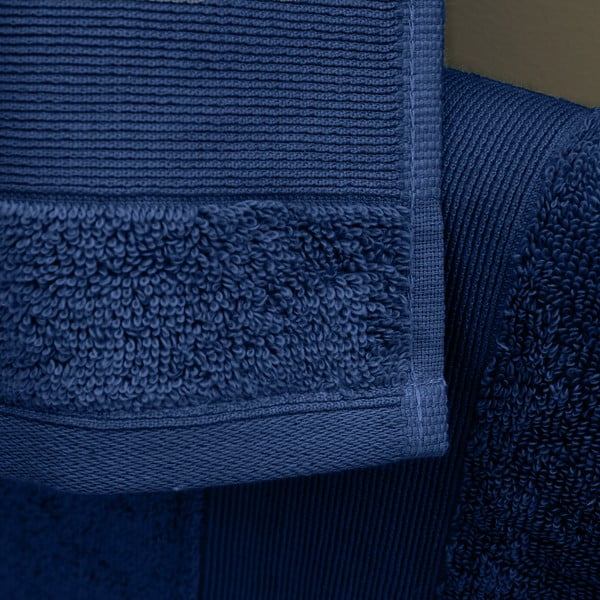 Sötétkék frottír pamut törölköző és fürdőlepedő készlet 6 db-os Anti-Bacterial – Catherine Lansfield-image-3