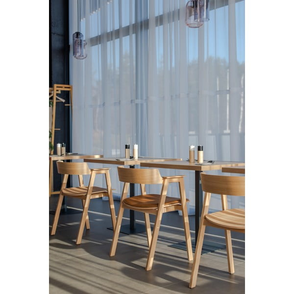 Natúr színű tölgyfa karfás étkezőszék Flip – Gazzda-image-3