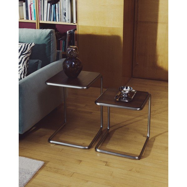 Tárolóasztal diófa dekorral 42x42 cm Tarsel – Kave Home-image-4