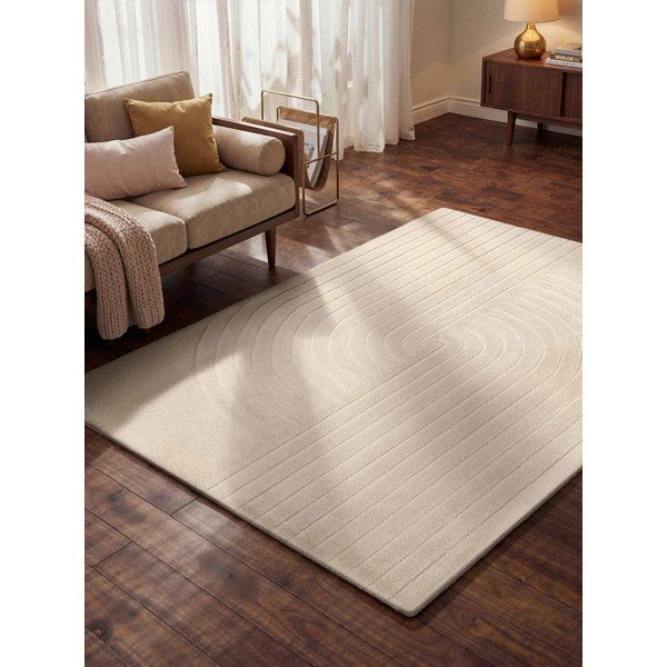 Krémszínű kézi szövésű gyapjú szőnyeg 80x150 cm Arcura – Vikosa-image-1