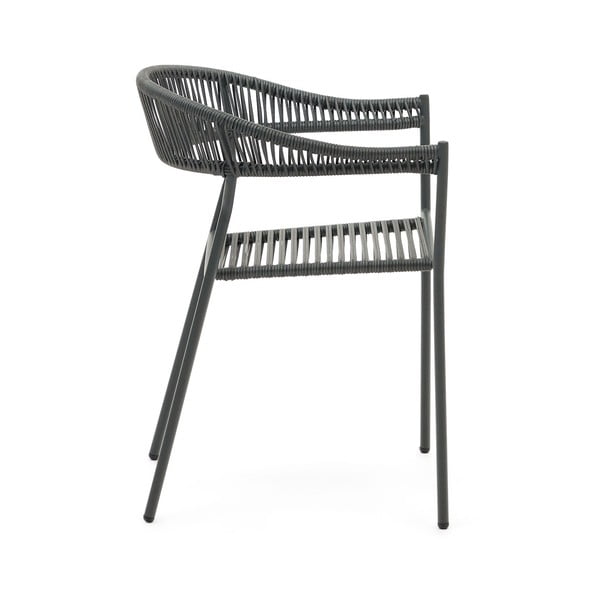 Szürke műrattan étkezőszék szett 4 db-os Futadera – Kave Home-image-2