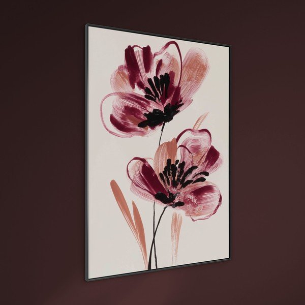 Nyomtatott keretezett-vászon kép 70x100 cm Burgundy Blooms – Styler-image-1