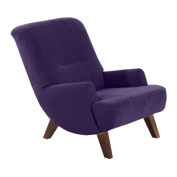 Brandford Velor lila fotel sötétbarna lábakkal - Max Winzer