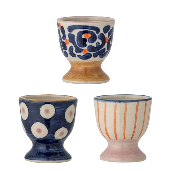 Agyagkerámia lágytojás tartó szett 3 db-os Eviaya – Bloomingville