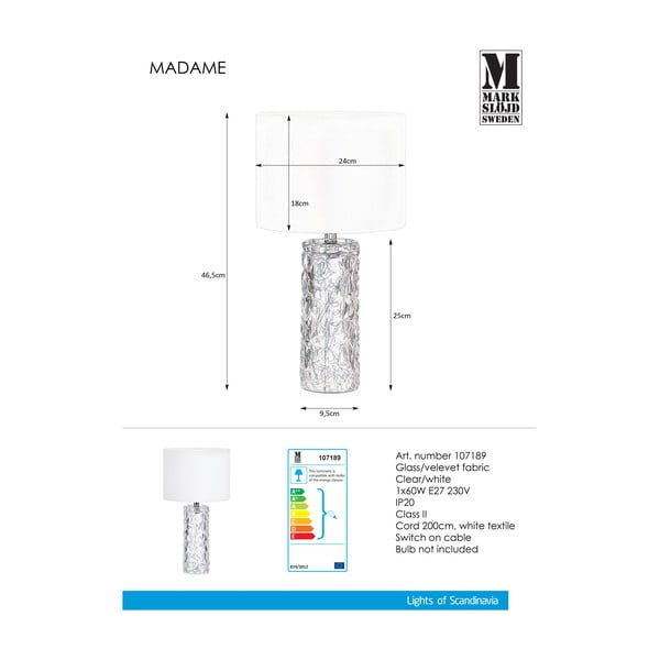 Madame fehér asztali lámpa - Markslöjd-image-2