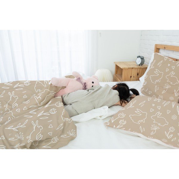 Egyszemélyes pamut-szatén gyerek ágyneműhuzat 135x200 cm Sweet Bunnies – Butter Kings-image-1