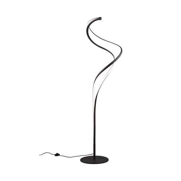 Fekete LED állólámpa fém búrával (magasság 160 cm) Nala – Trio Select