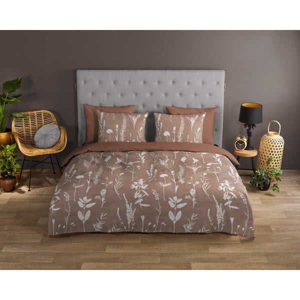 Barna egyszemélyes-hosszabbított pamut ágyneműhuzat 140x220 cm Rav – Good Morning-image-1