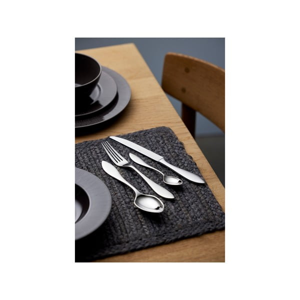 Ezüstszínű rozsdamentes acél evőeszköz készlet 16 db-os Indra – Gense-image-1