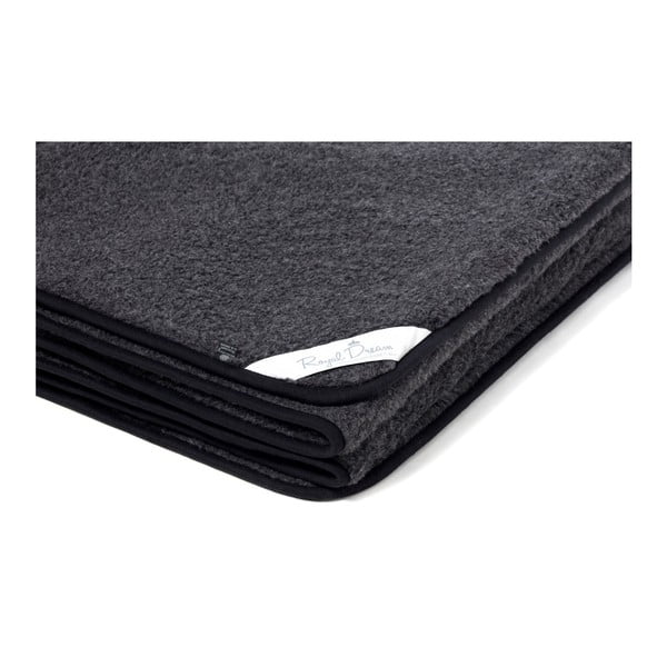 Fekete merinói gyapjú takaró, 90 x 200 cm - Royal Dream