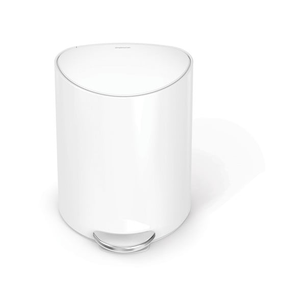 Fehér fém pedálos szemetes 6 l – simplehuman-image-2