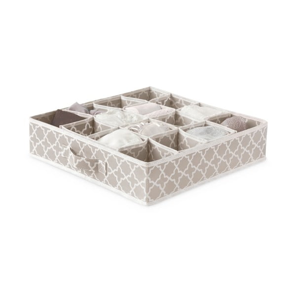 Bézs 16 rekeszes fiókrendszerező, 40 x 40 cm - Compactor-image-2