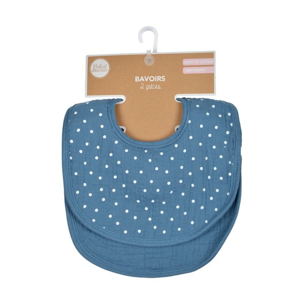 Kék muszlin előke szett 2 db-os – Bébé Douceur-image-3