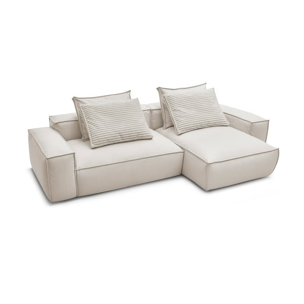 Bézs bőrutánzat sarokkanapé (variálható) Boheme – Bobochic Paris-image-4