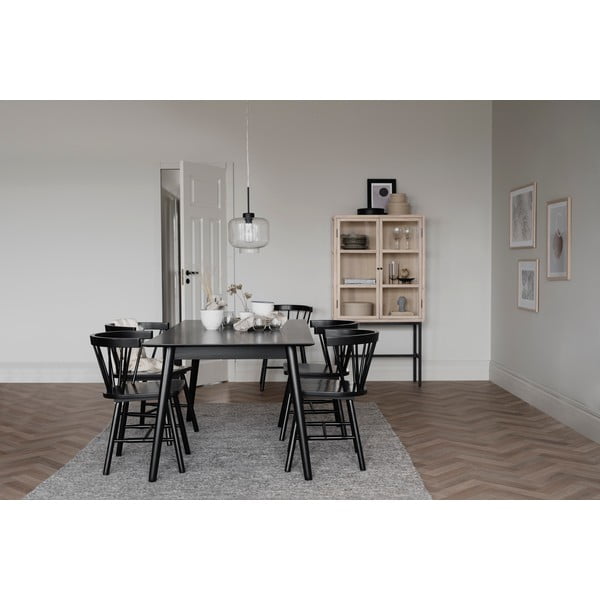 Lotta fekete étkezőasztal, 180 x 90 cm - Rowico-image-3