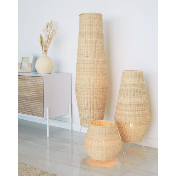 Natúr színű rattan állólámpa rattan búrával (magasság 120 cm) Kamaria – Kave Home-image-2
