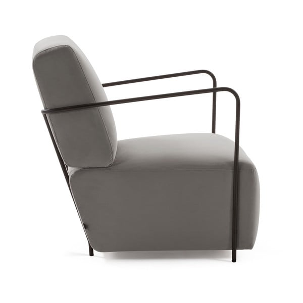 Gamer szürke bársony fotel - Kave Home-image-2