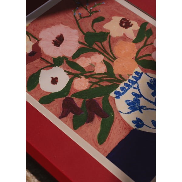 Poszter 30x40 cm Flowers on Blue Table – Carla Llanos – The Poster Club-image-2