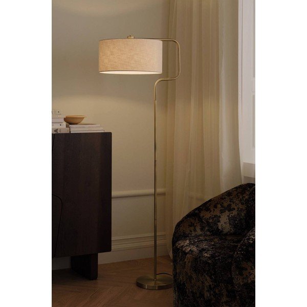 Krémszínű-sárgaréz színű textil állólámpa (magasság 160 cm) Josho – Ellos Home-image-2