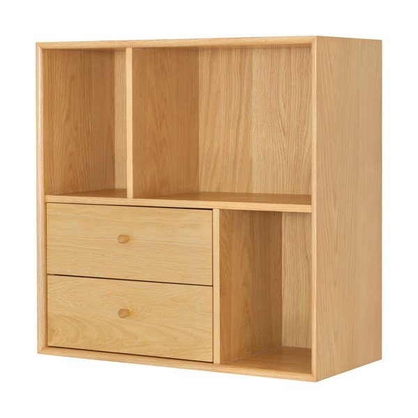 Natúr színű moduláris polcrendszer tölgyfa dekorral 70x70 cm Z  – Tenzo-image-4