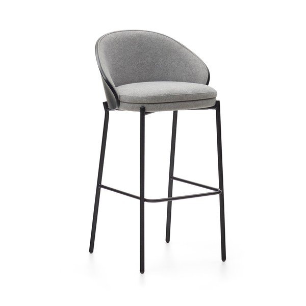 Fekete-szürke bárszék (ülésmagasság 77 cm) Eamy – Kave Home