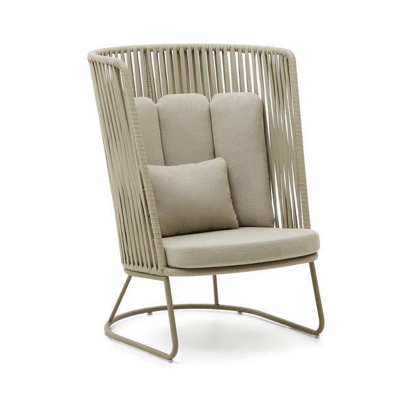 Zöld fém kerti fotel Saconca – Kave Home