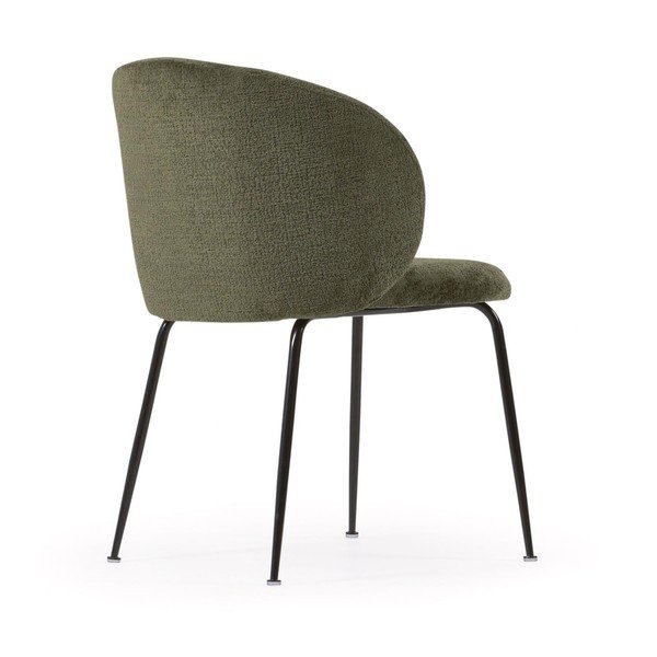 Zöld kárpitozott étkezőfotel Minna – Kave Home-image-4