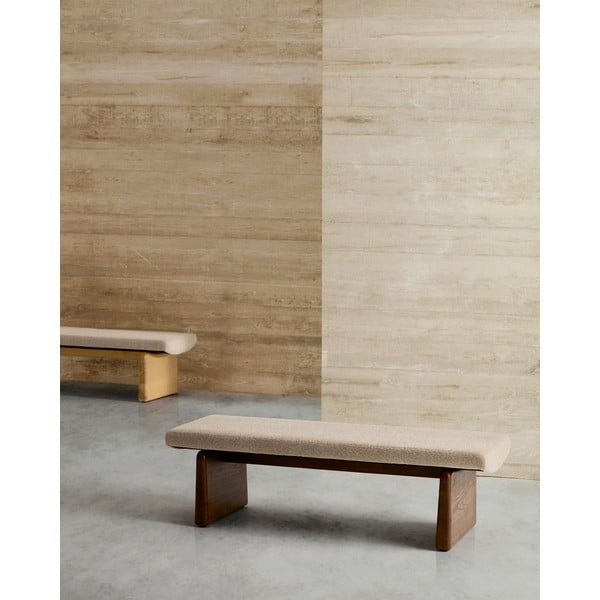 Bézs-natúr színű zsenília pad Topaz – Kave Home-image-3