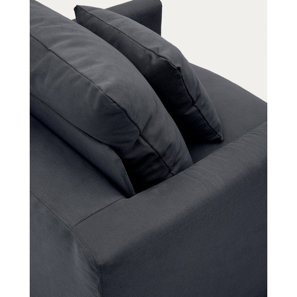Antracitszürke fotel huzat 92 cm Nora – Kave Home-image-1