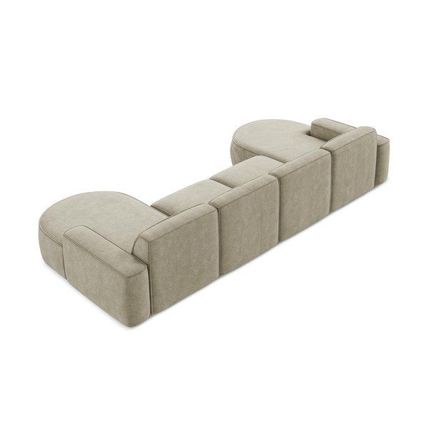 Bézs zsenília sarokkanapé (U alakú) Omao – Makamii-image-3