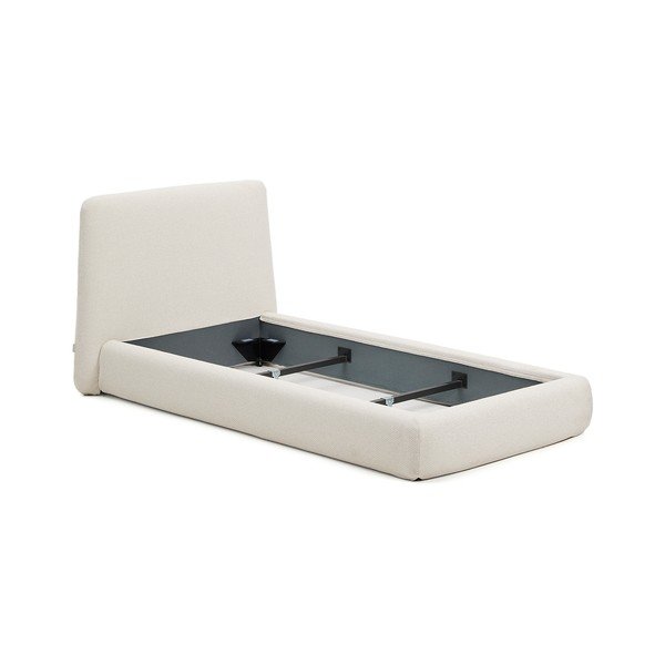 Bézs kárpitozott egyszemélyes ágy ágyrács nélkül 90x200 cm Martina – Kave Home-image-2