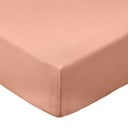 Terrakotta színű gumis pamut-perkál lepedő 90x190 cm Cotton Percale – Bianca