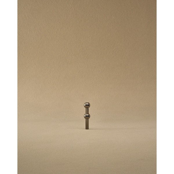 Fényes fekete fém váza (magasság 10 cm) Nagel – STOFF Nagel-image-1