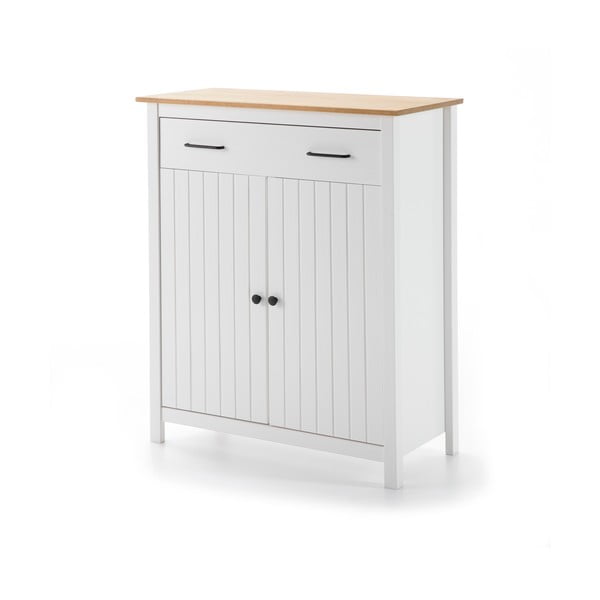 Fehér borovi fenyő magas komód 90x110 cm Miranda – Marckeric-image-2