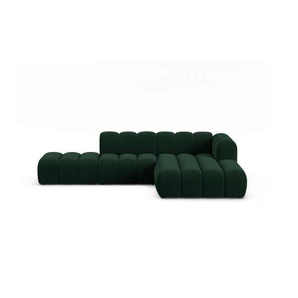 Sötétzöld sarokkanapé (jobb oldali) Lupine – Micadoni Home