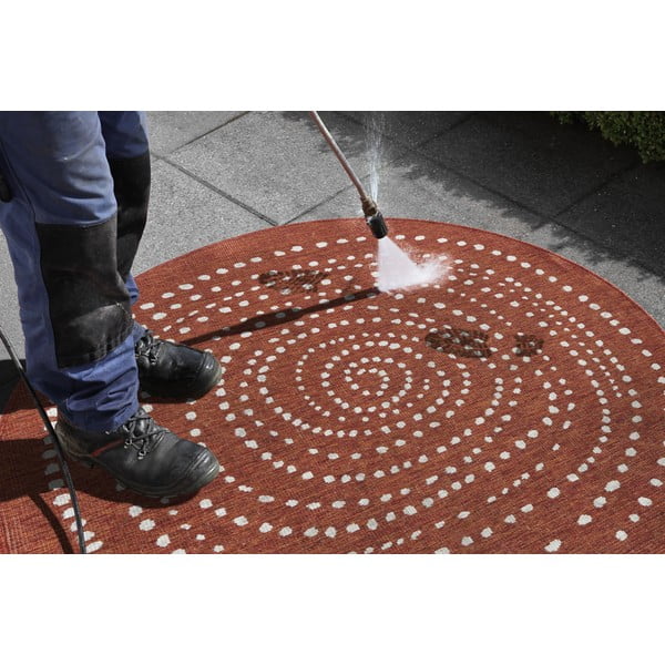 Bali piros kültéri szőnyeg, ⌀ 140 cm - NORTHRUGS-image-1