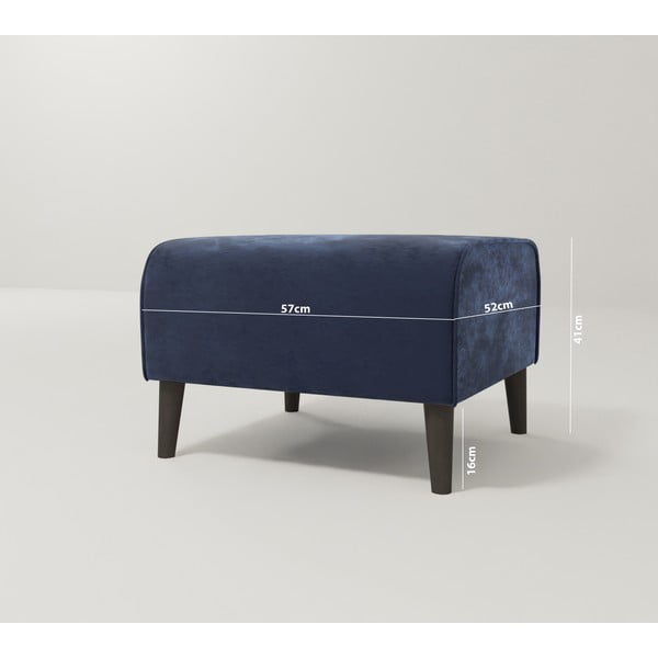 Sötétkék bársony lábtartó Carole – Ropez-image-3