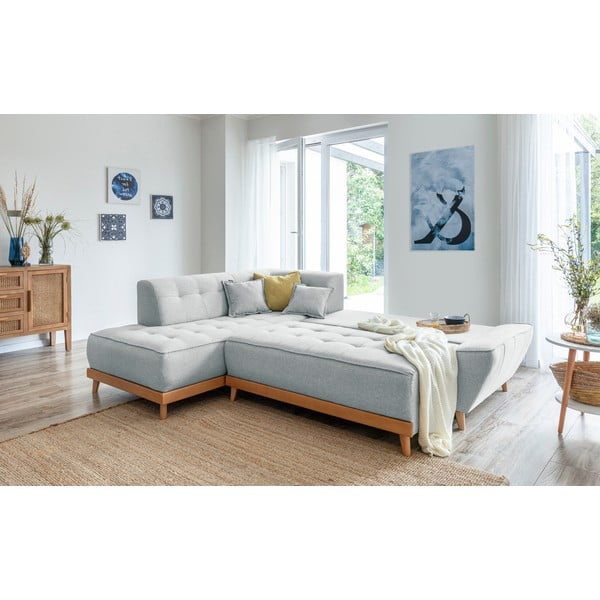 Dazzling Daisy L világosszürke kinyitható kanapé, bal oldalas - Miuform-image-4