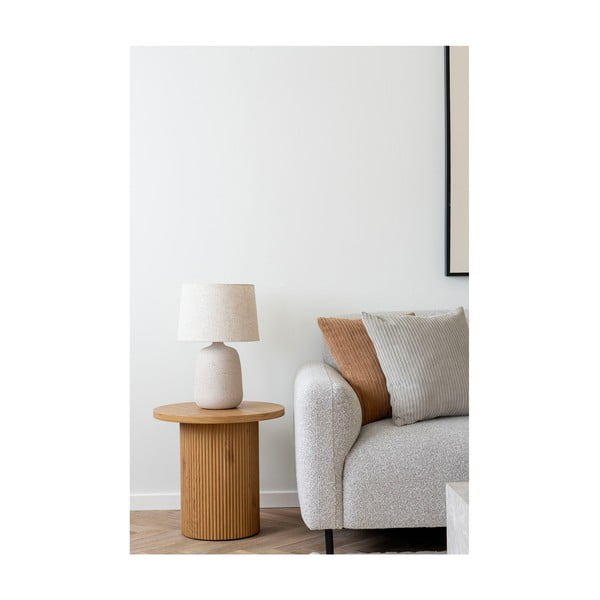 Krémszínű asztali lámpa textil búrával (magasság 47 cm) Croft – House Nordic-image-2