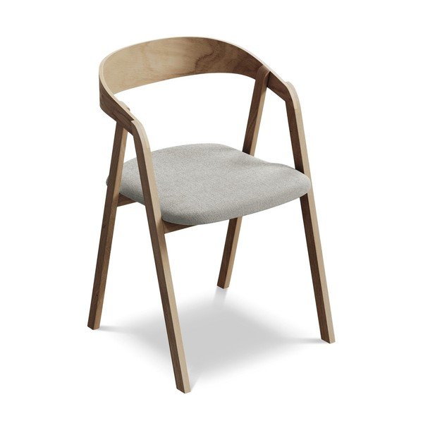 Világosszürke tömörfa étkezőfotel Erika – Makamii