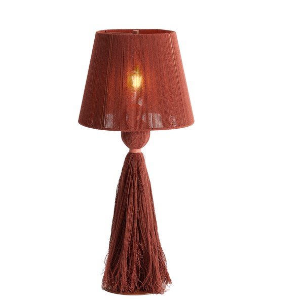 Téglavörös asztali lámpa textil búrával (magasság 58 cm) Espino – Light & Living-image-2