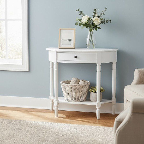 Fehér borovi fenyő konzolasztal 32x93 cm Heritage – Premier Housewares-image-2