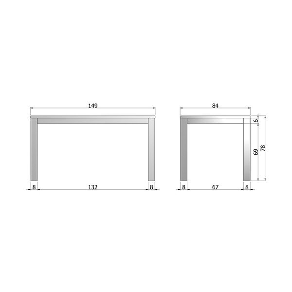 Largo Untreated fa étkezőasztal, 85 x 150 cm - WOOOD-image-3