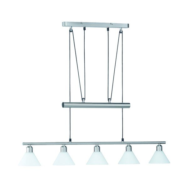 Ezüstszínű függőlámpa üveg búrával Stamina – Trio