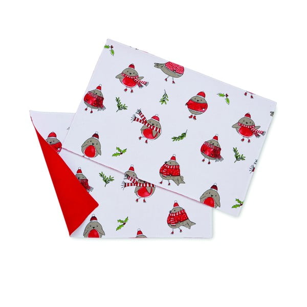 Karácsonyi mintás textil tányéralátét szett 2 db-os 30x46 cm Christmas Robins – Catherine Lansfield