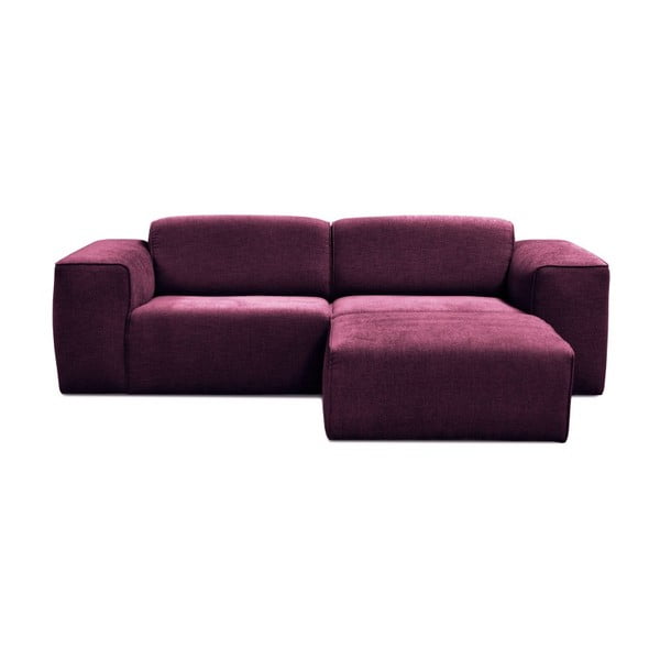 Phoenix lila háromszemélyes kanapé, puffal - Cosmopolitan design
