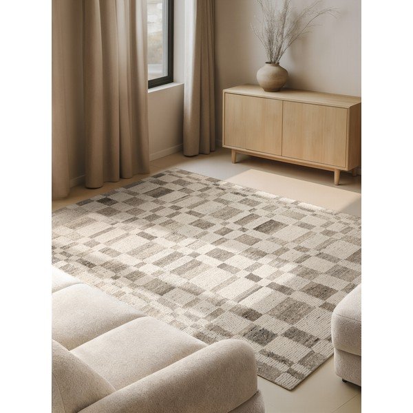 Krémszínű kézi szövésű gyapjú szőnyeg 200x300 cm Boho 1.0 Structa – Vikosa-image-1