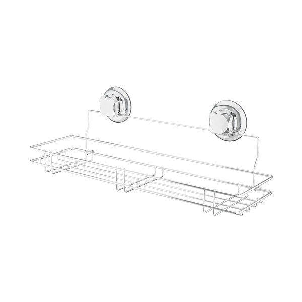 Ezüstszínű öntapadós fém fürdőszobai polc Bestlock Bath – Compactor-image-4