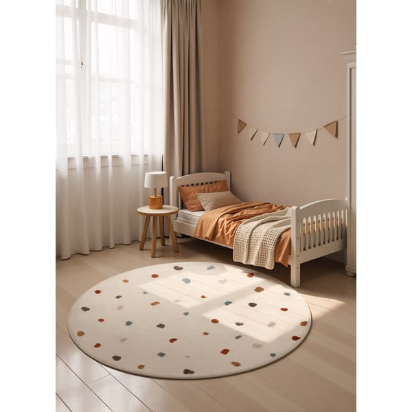 Krémszínű gyerek szőnyeg ø160 cm Funny Dots – Hanse Home-image-1